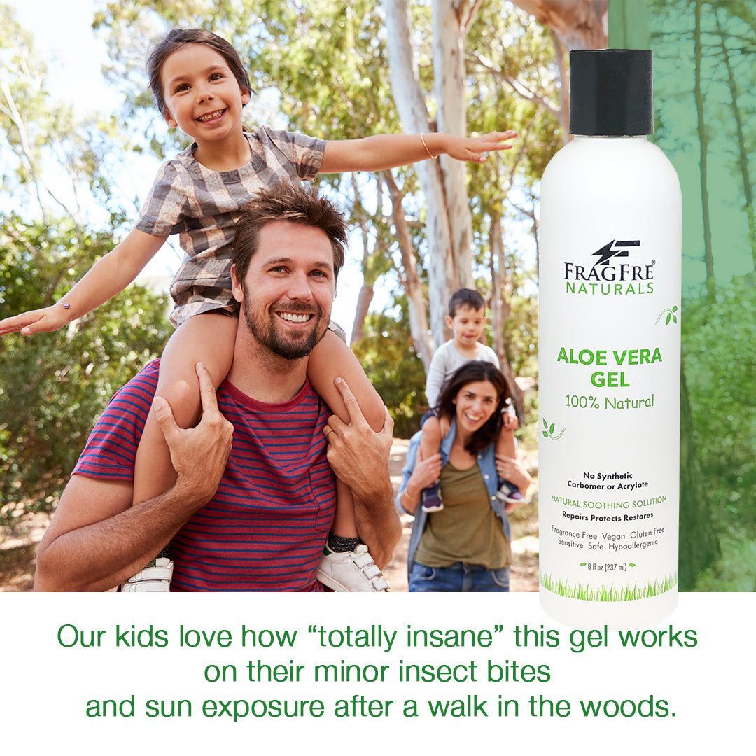 FRAGFRE All-Natural Aloe Vera Gel 8 oz - No Synthetic Carbomer or Acrylate - 100% Natural Aloe Vera Soothing Gel - Fragrance Free Vegan Gluten Free