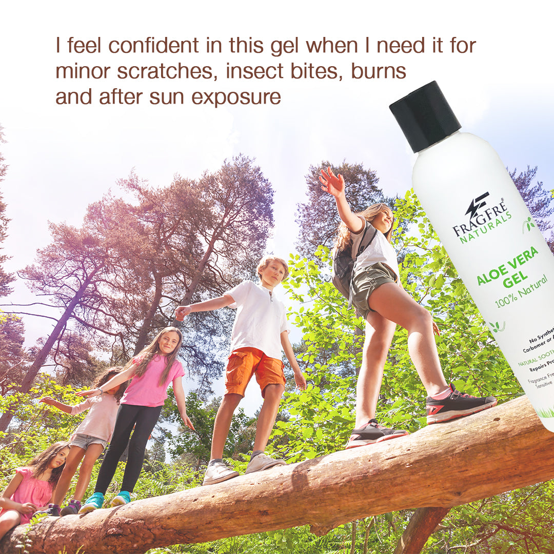 FRAGFRE All-Natural Aloe Vera Gel 8 oz - No Synthetic Carbomer or Acrylate - 100% Natural Aloe Vera Soothing Gel - Fragrance Free Vegan Gluten Free
