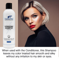FRAGFRE Hydrating Shampoo 12/8 oz - Hypoallergenic Sulfate Free Shampoo for Sensitive Skin - Vegan Gluten/Cruelty Free Color Safe - Natural Cucumber