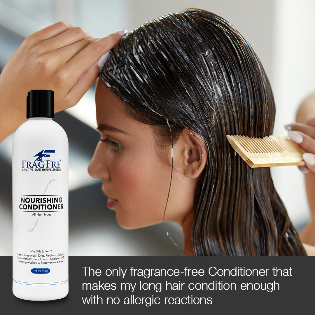 FRAGFRE Hair Conditioner 12/8 oz - Hypoallergenic Deep Conditioner for Sensitive Skin - Gluten Free Vegan Cruelty Free - Normal Treated or Fragile Hairs